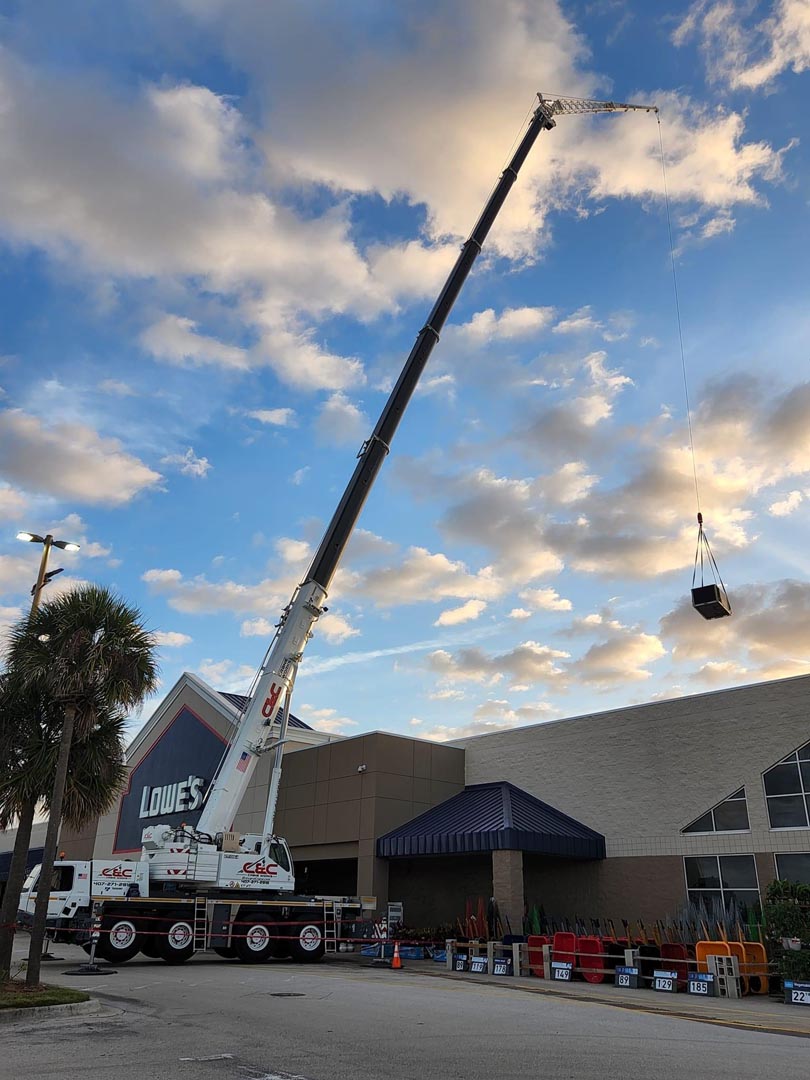 HVAC Crane Lifting and Roof Service in Central Florida by C and C Crane Works Brevard FL