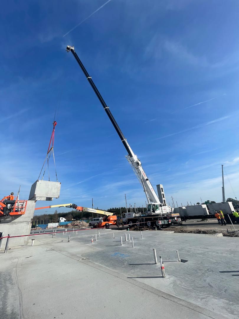 Precast Concrete Crane Lifting Services in Central FL by C and C Crane Works Brevard FL