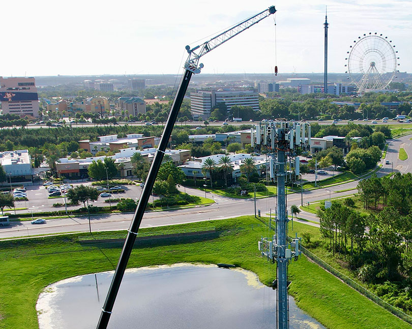Telecommunications-Lifting-and-Erection-Service-in-Central-Florida-by-C-and-C-Crane-Works-Brevard-FL-500px